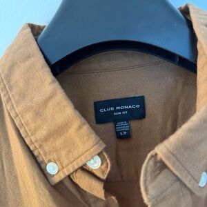 Club Monaco Camel Casual Button Down Shirt